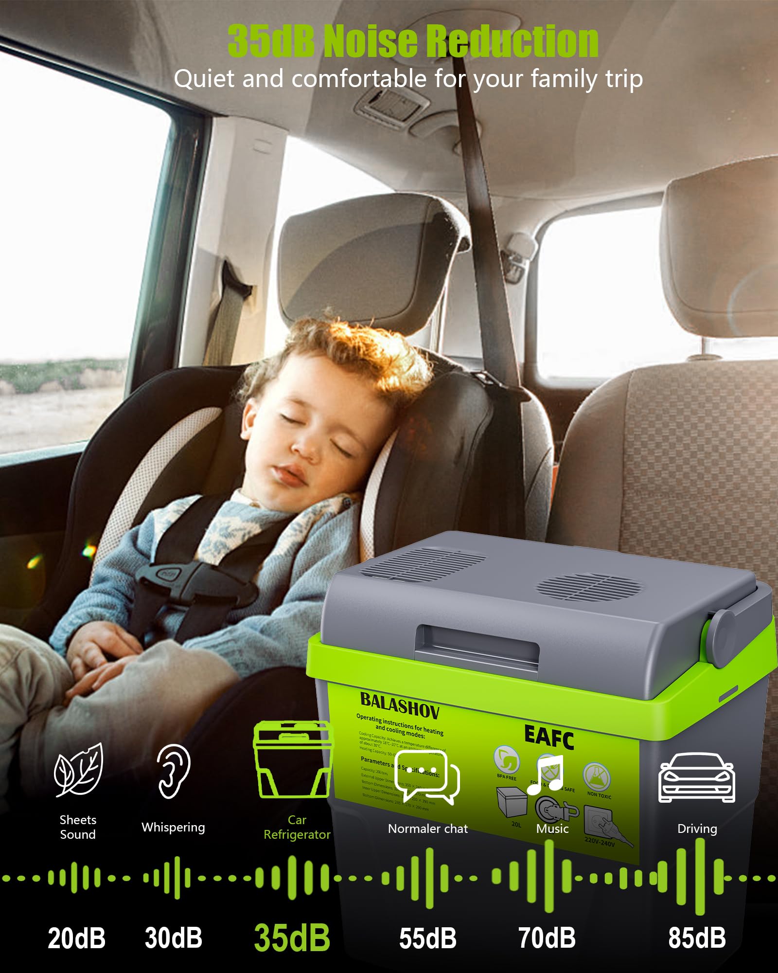 20 litros Nevera Portatil Electrica, 12V 230V Nevera para Coche, Camping, Hogar, Refrigeración y Calefacción