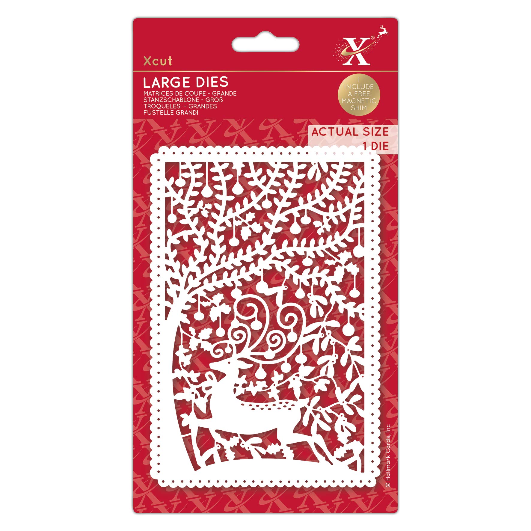 Xcut Large Dies, Christmas Stag, Carbon Steel, Art & Craft, Cutting Tool Supplies, For Beautiful Decoration, Card Making, Gift Tag Wrapping, Scrapbooking, Invitation Making, Crafters Companion