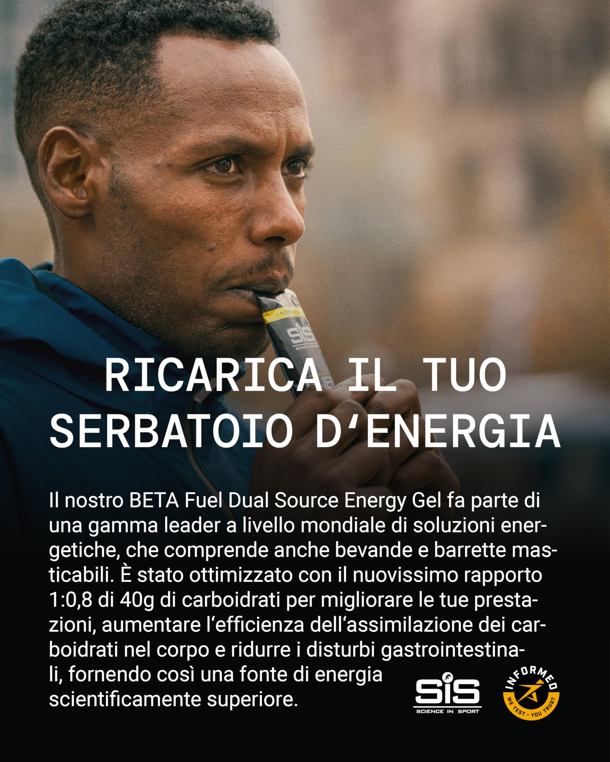 Science in Sport Beta Fuel Gel 30 x 60ml Fraise & Citron Vert - Gel de Glucides Riche en Énergie avec 40g de Glucides, Gel Énergétique Facilement Digestible pour une Performance Optimale