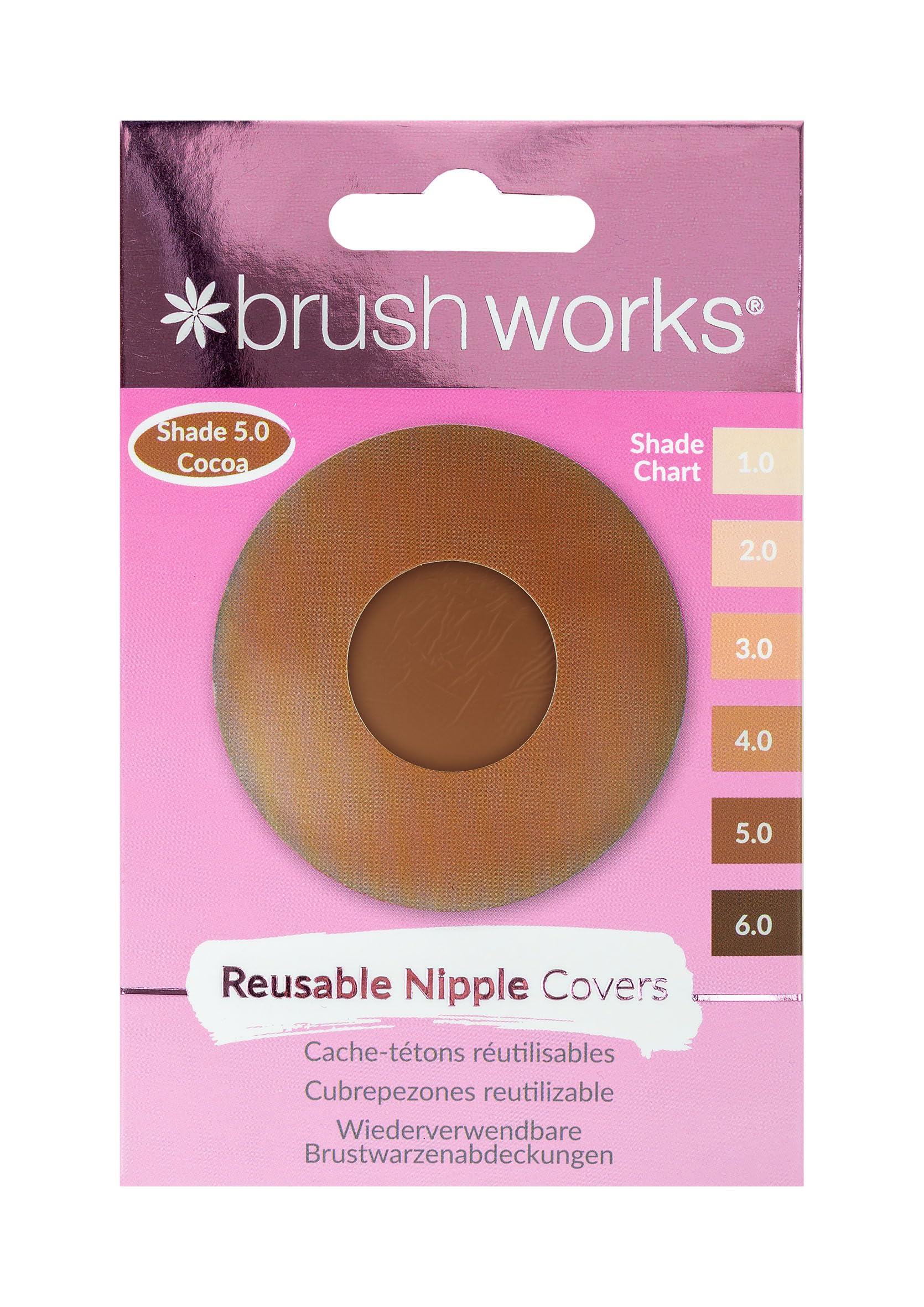 Brushworks Silicone Nipple Covers Shade 5.0 - Cocoa