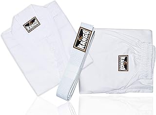 Kango Karate Uniform 8oz for Kids & Adults Midweight Student Karate Gi Martial Arts Uniform Free Belt