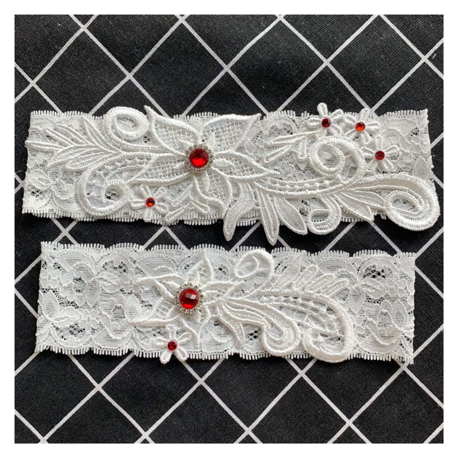 Elegancka koronka ślubna Elastyczny pas do pończoch Seksowny pierścionek na udo Bal Cosplay Akcesoria ślubne (kolor: czerwony, rozmiar: jeden rozmiar) (czerwony jeden rozmiar) (czerwony jeden rozmia