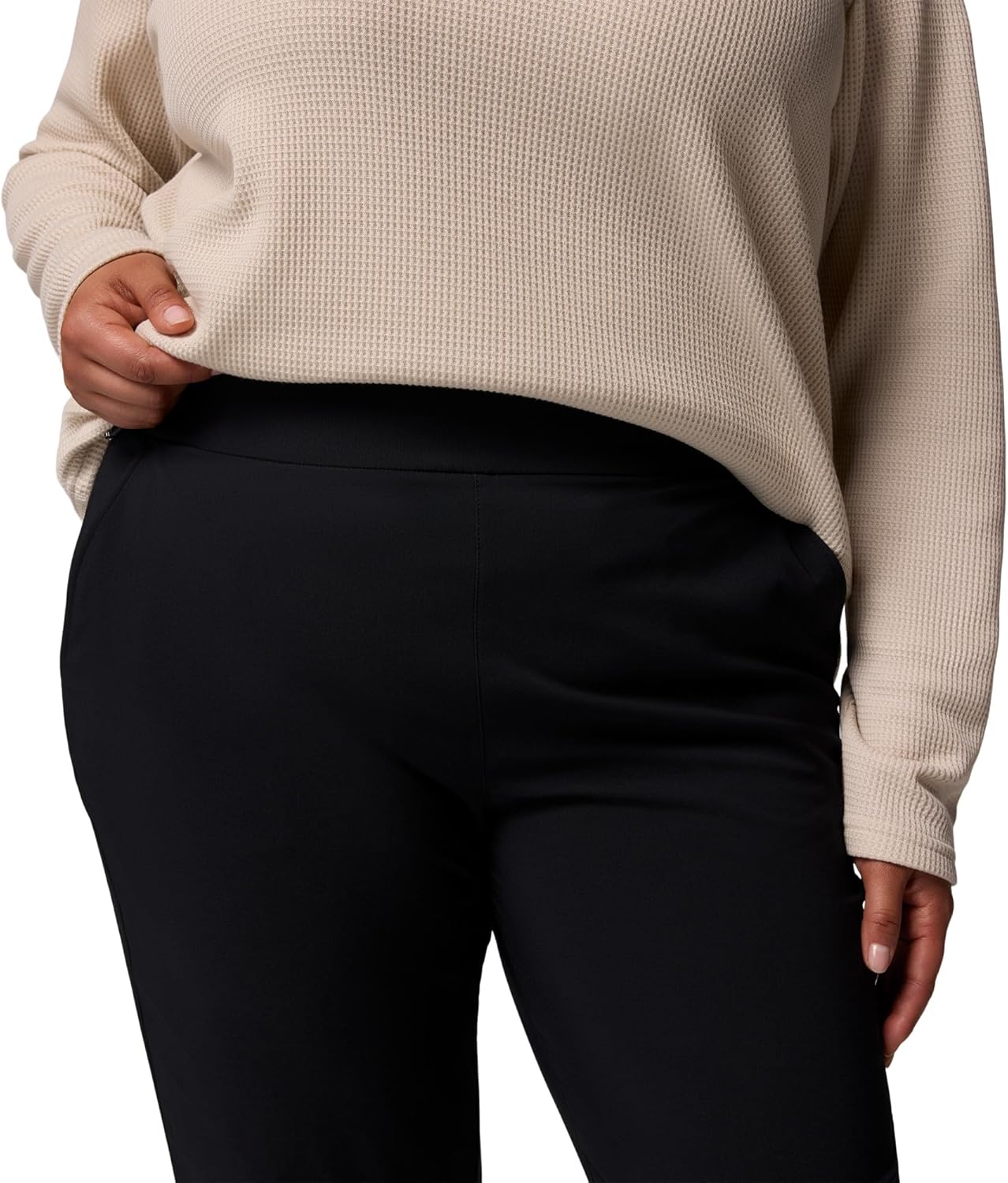 Columbia Womens All Seasons Slim Pull-On Pant, Black, 2X x L