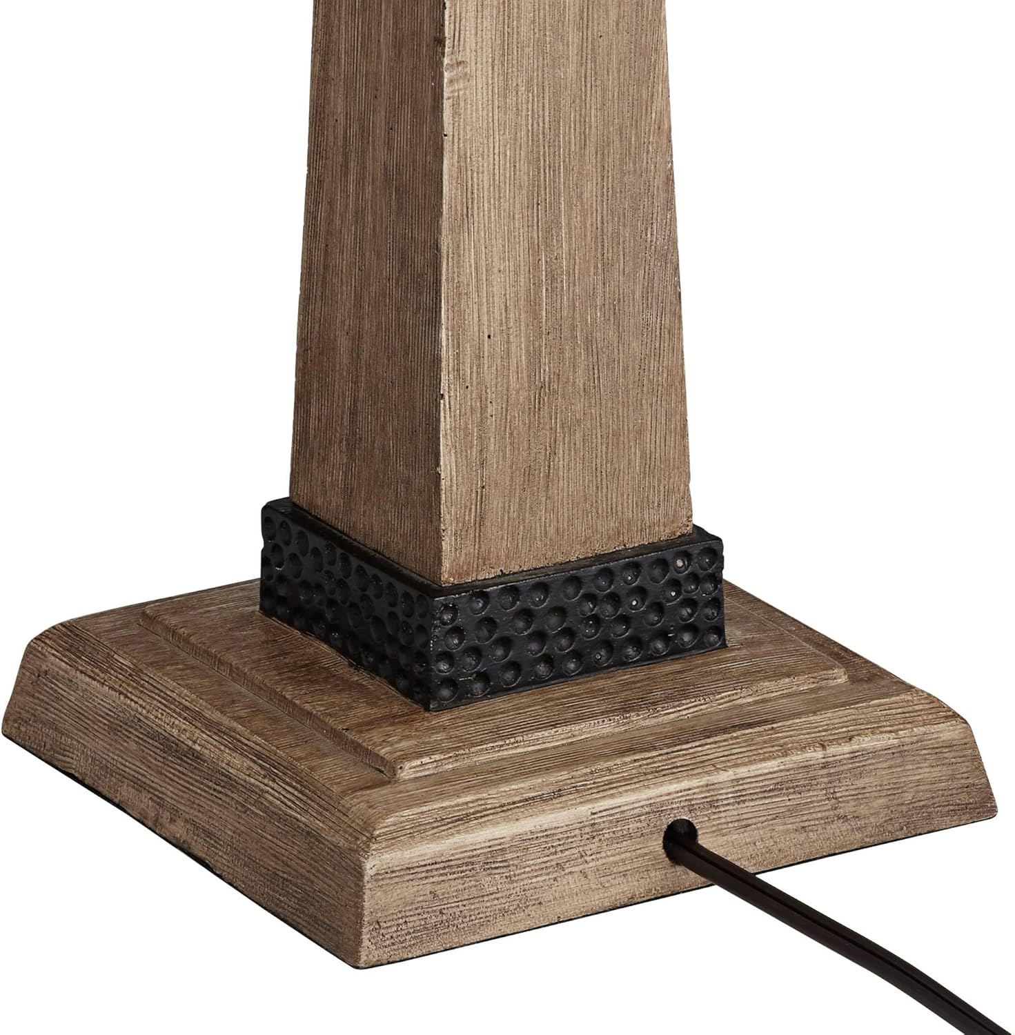 John Timberland Montrose Buchan 29 1/2" Tall Pedestal Farmhouse Rustic Traditional End Table Lamps Set of 2 WiFi Smart Socket Brown Wood Finish Living Room Bedroom Bedside House Oatmeal Shade