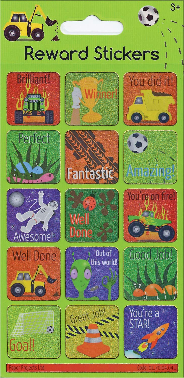 Paper Projects 01.70.04.041 Green Sparkly Reusable Reward Stickers