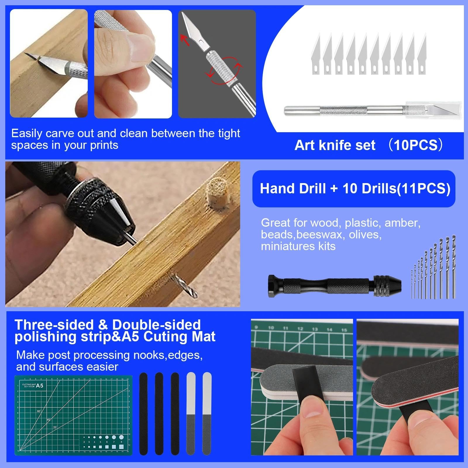 QLOUNI 103 Pièces Kit di Modellismo,Kit Maquette Modelisme de Construction de Loisirs,Outils de Modélisme Pour la Construction du Modelismo de Base Réparation et la Fixation