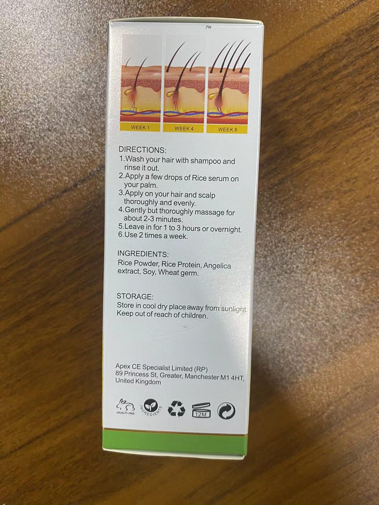 Olio Essenziale di Acqua di riso per Capelli, Sopracciglia e Crescita delle Ciglia, Olio per il Trattamento della Caduta dei Capelli per Donne e Uomini (60ML)