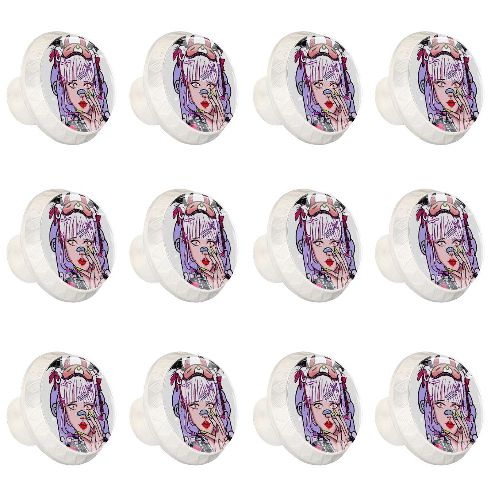 Boutons d'armoires de cuisine gothiques poignées de tiroir rondes pour commode x12