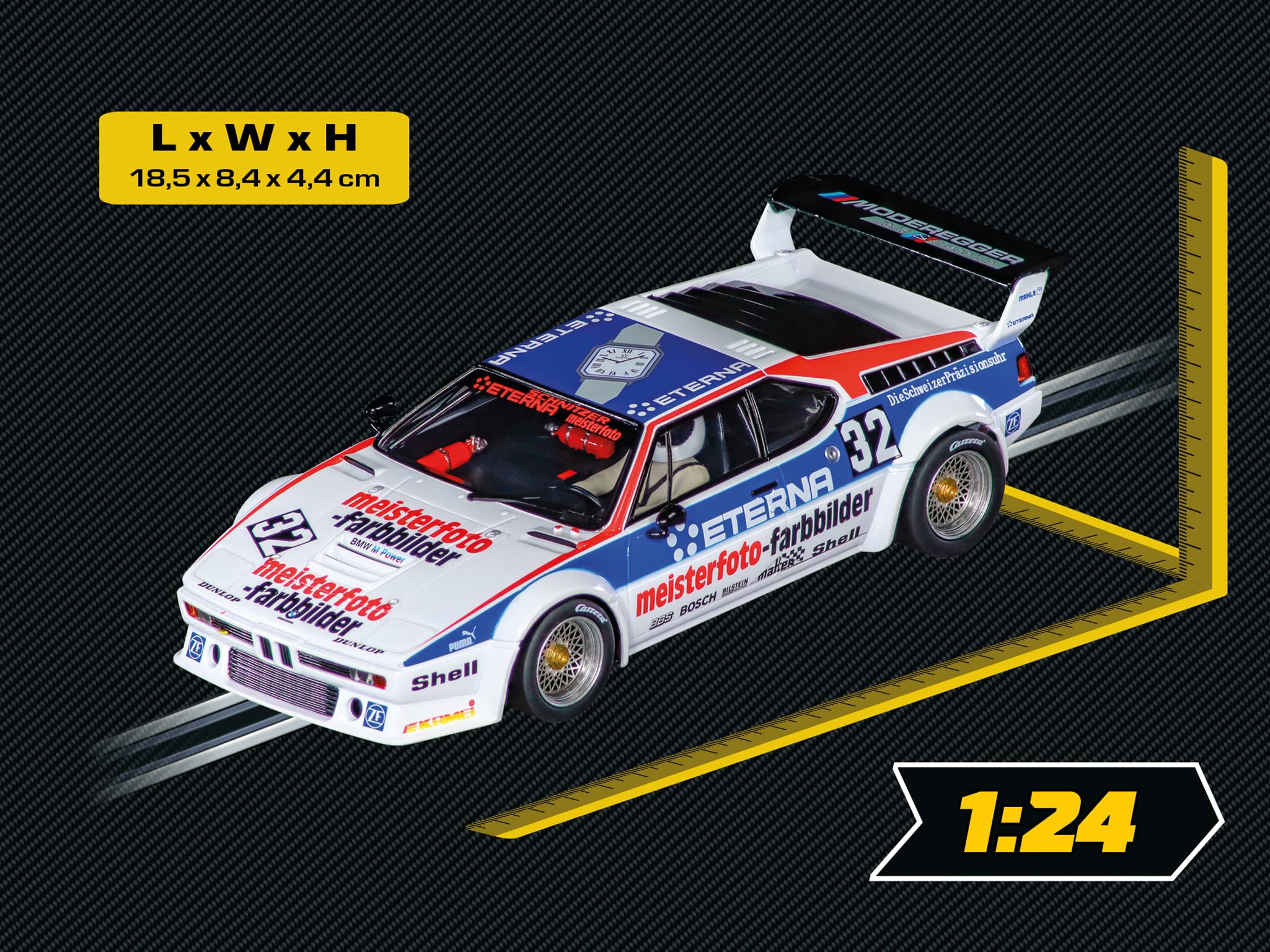 Carrera Digital 124 20023997 BMW M1 Procar Moderegger Race and Classics, No.32 1:24 Scale Slot Car With Working Front - Image 2