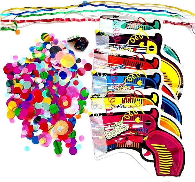 IJPQIJ Inflatable Toy Fireworks Gun, Confetti Party Poppers