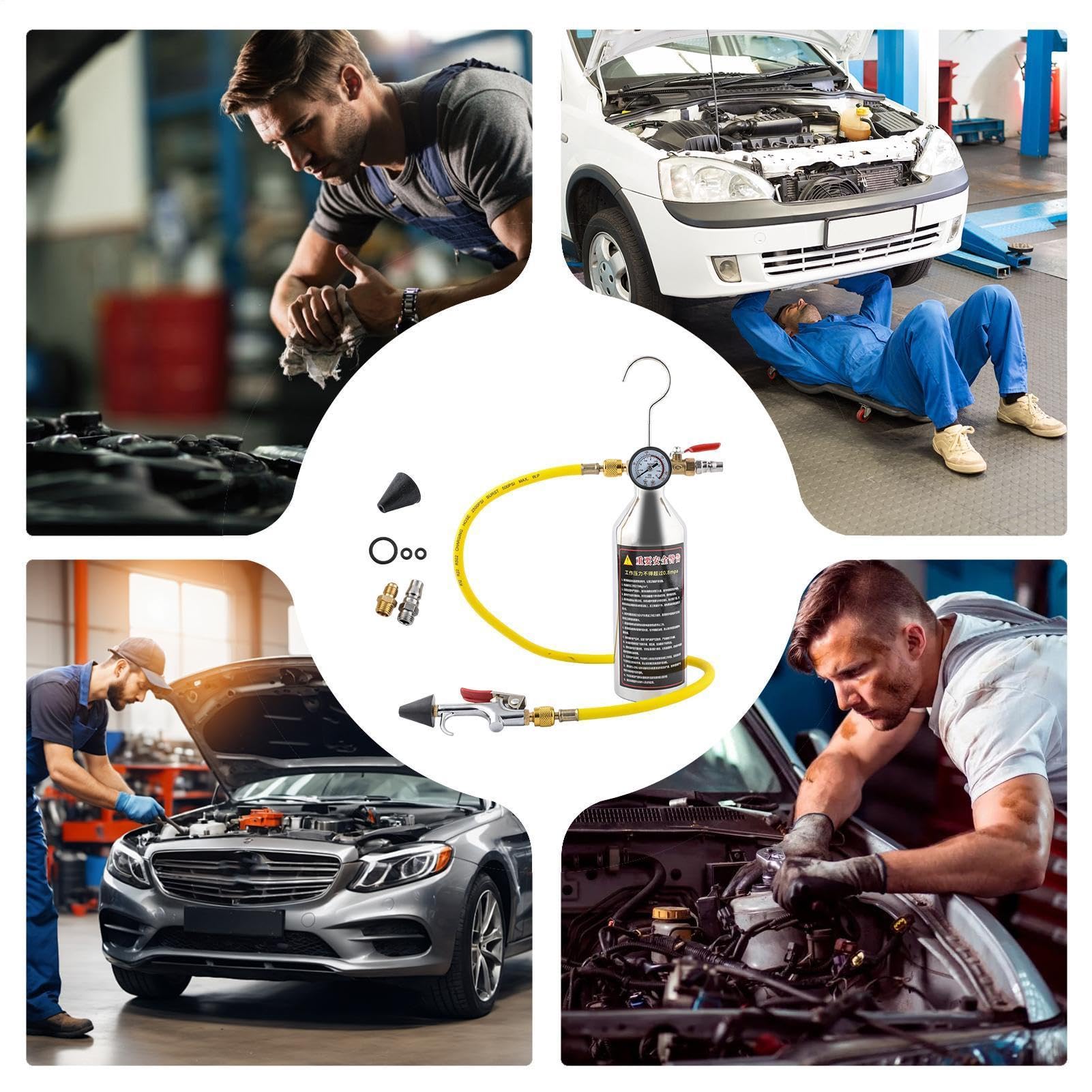 Set di Lavaggio per Impianto Aria Condizionata Set Pulizia Tubi Di Scarico | Attrezzi AC per Auto, Camper, Casa, Garage, Officina, HVAC e Raffreddamento per Camion