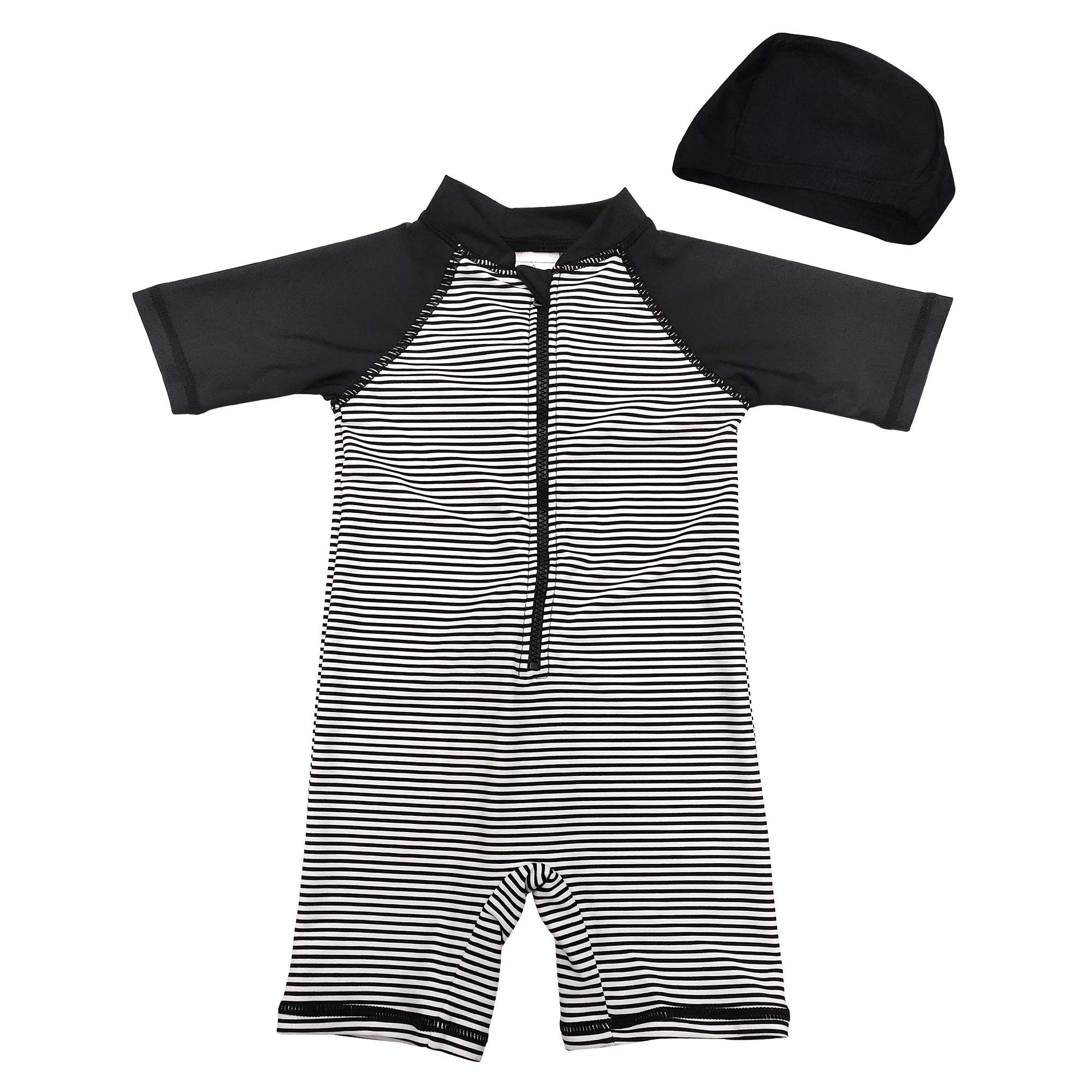 Aschlop Baby Boy UPF50+ Sunsuit S/S One-Piece Zipper Garage Kids Swimsuit UV Sun Protection (BDX113, 2T/3T)