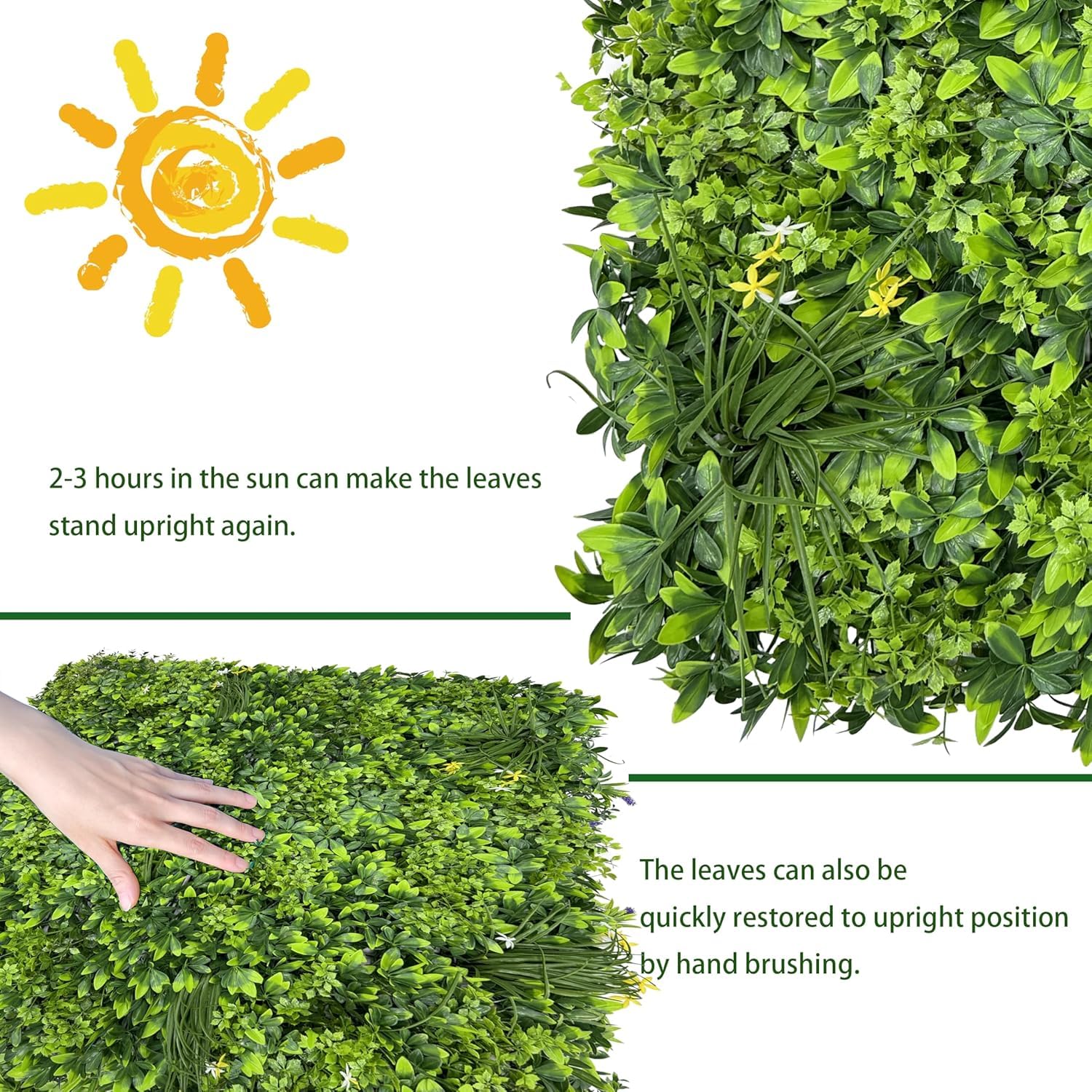 ODTORY Artificial Grass Wall Backdrop Panels,16 X 12 in 12P(16 sqft) UV-Anti Greenery Boxwood Panels for Indoor Outdoor Green Wall Decor & Ivy Fence Covering Privacy: Greenery