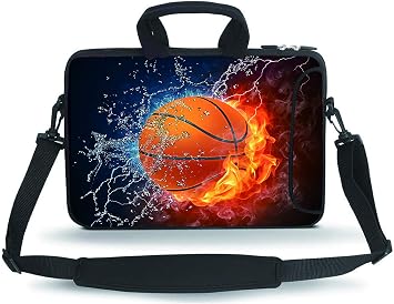 14 15 15.4 15.6 inch Messenger Bag Carrying Case Sleeve with Handle Accessory Pocket Fits 14 to 15-Inch Laptops/Notebook/Ebooks/Kids Tablet/PadBasketball Fire