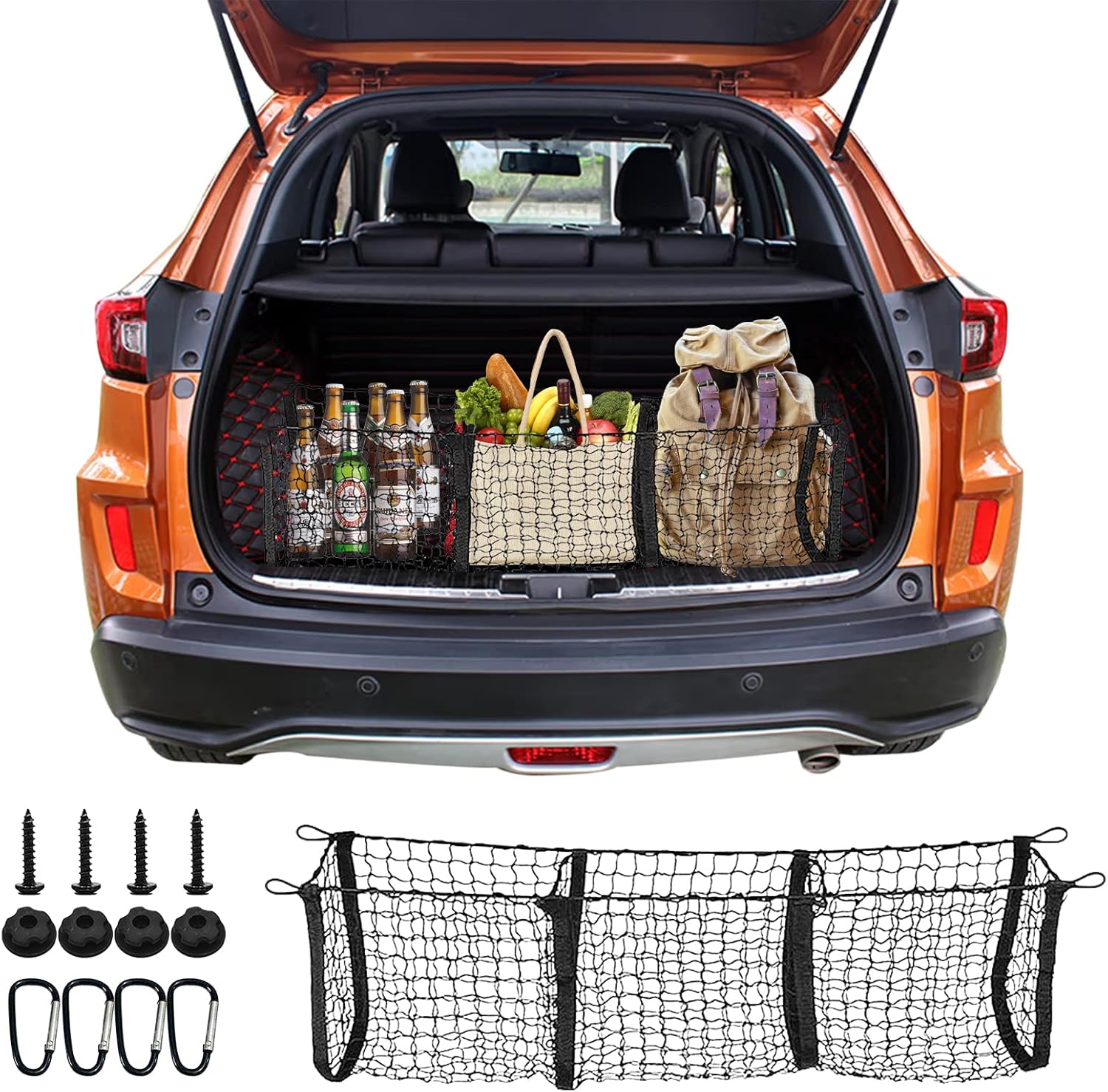 Truck Bed Cargo net,Universal Elastic Mesh Net Trunk Bag Interior