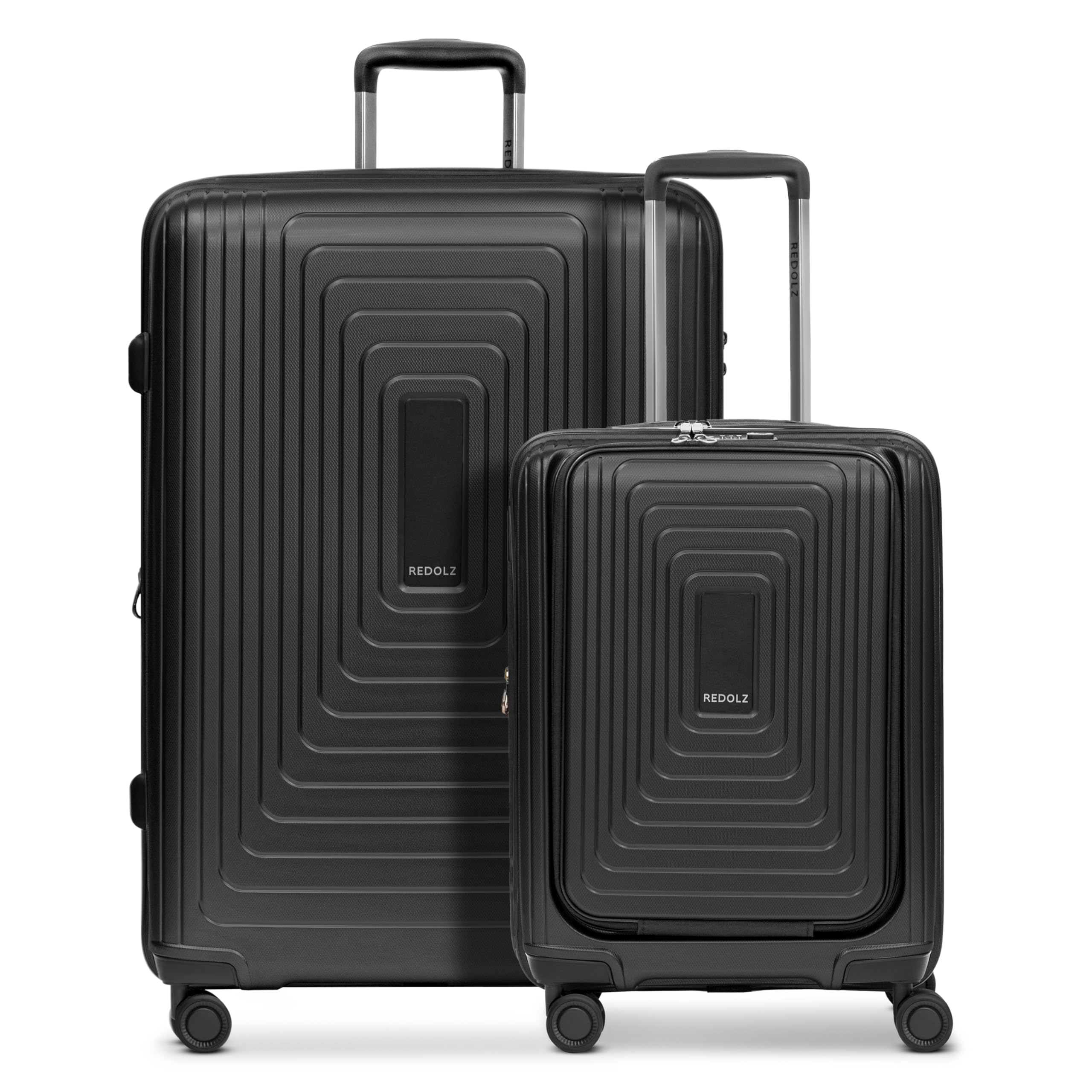REDOLZ Hartschalen Koffer-Set 2-teilig Laptopfach L | 40 x 23 x 55 cm, 52 x 34 x 77 cm, Dehnfalte, Polypropylen, Essentials 14