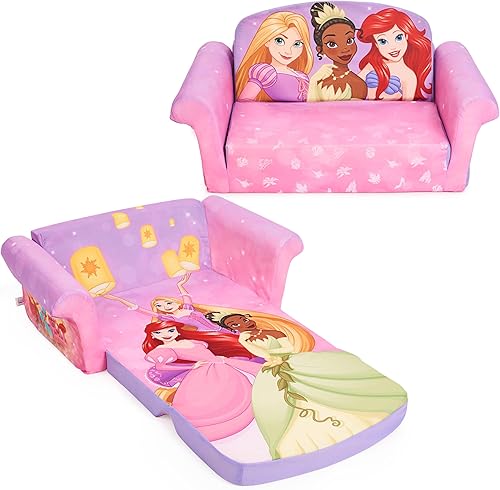Miniatura 44 de Marshmallow Muebles, Niños 2-en-1 Flip Open Foam Comprimido Sofá, Disney La Sirenita