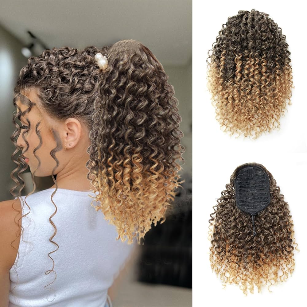 Amazon.com : YXCHERISHAIR Ponytail Extension,Curly Wavy