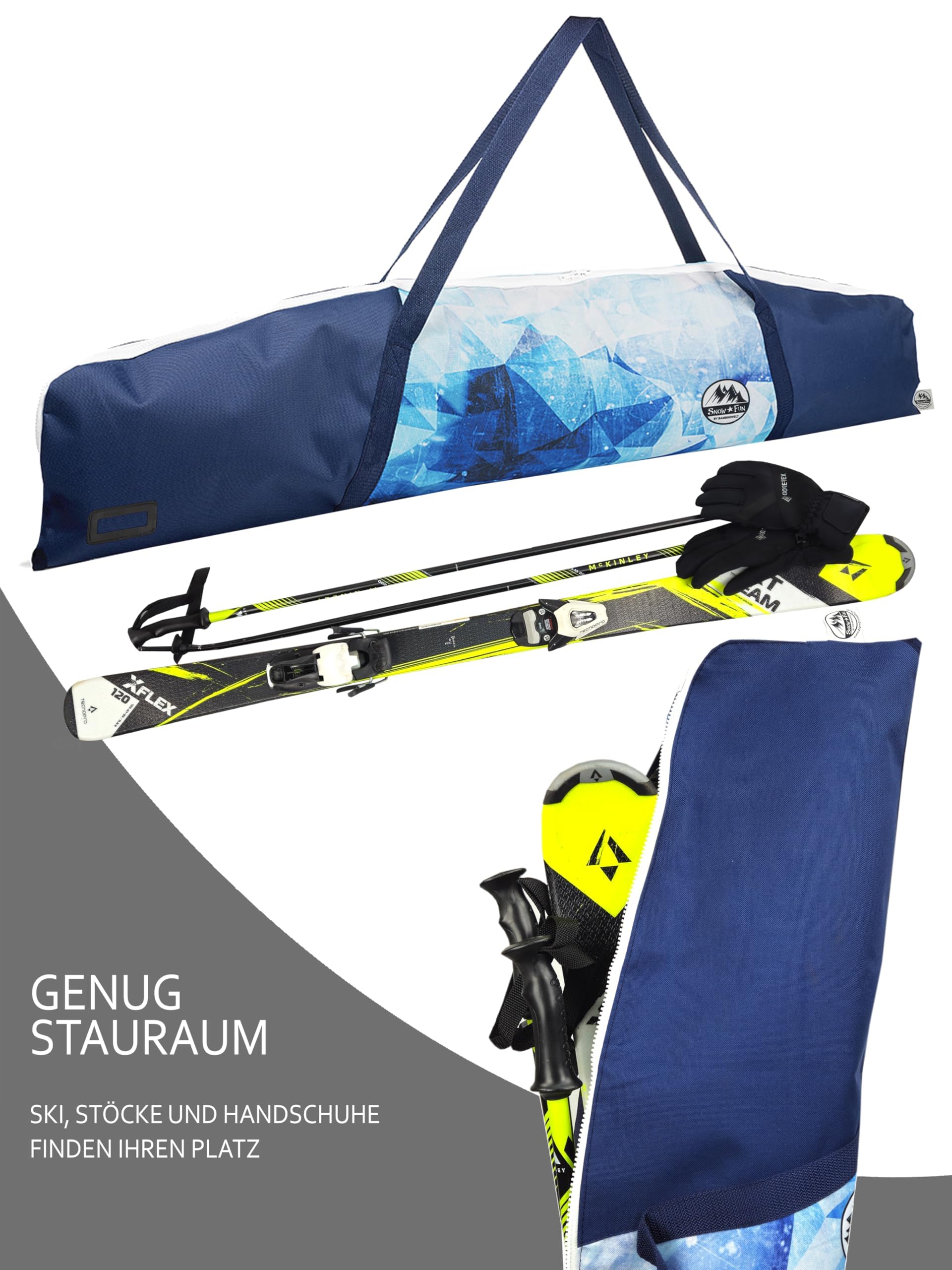 BambiniWelt by Rafael K. Ensemble de ski pour enfant [sac à chaussures de ski + sac de ski pour enfants] Sac à dos pour bottes, casque, lunettes de ski, sac à dos de ski, sac à dos pour bâtons de ski,