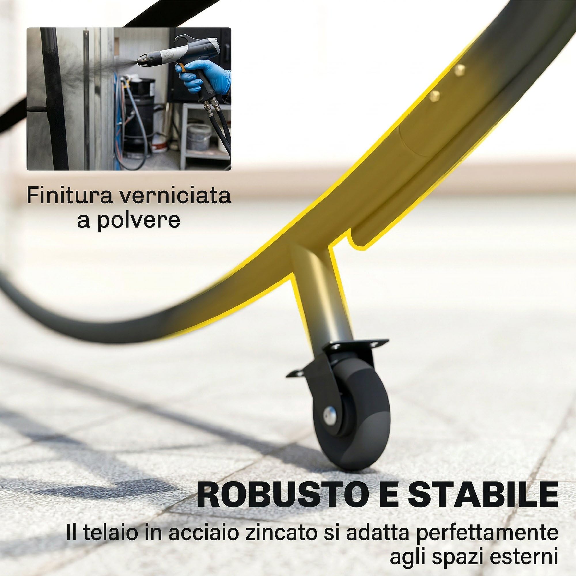Outsunny Tumbona doble de jardín con techo extraíble, tumbona de jardín de 2 plazas de textil con ruedas, 2 cojines, bolsillos, estructura de acero, para terraza y piscina, máx. 240 kg, gris