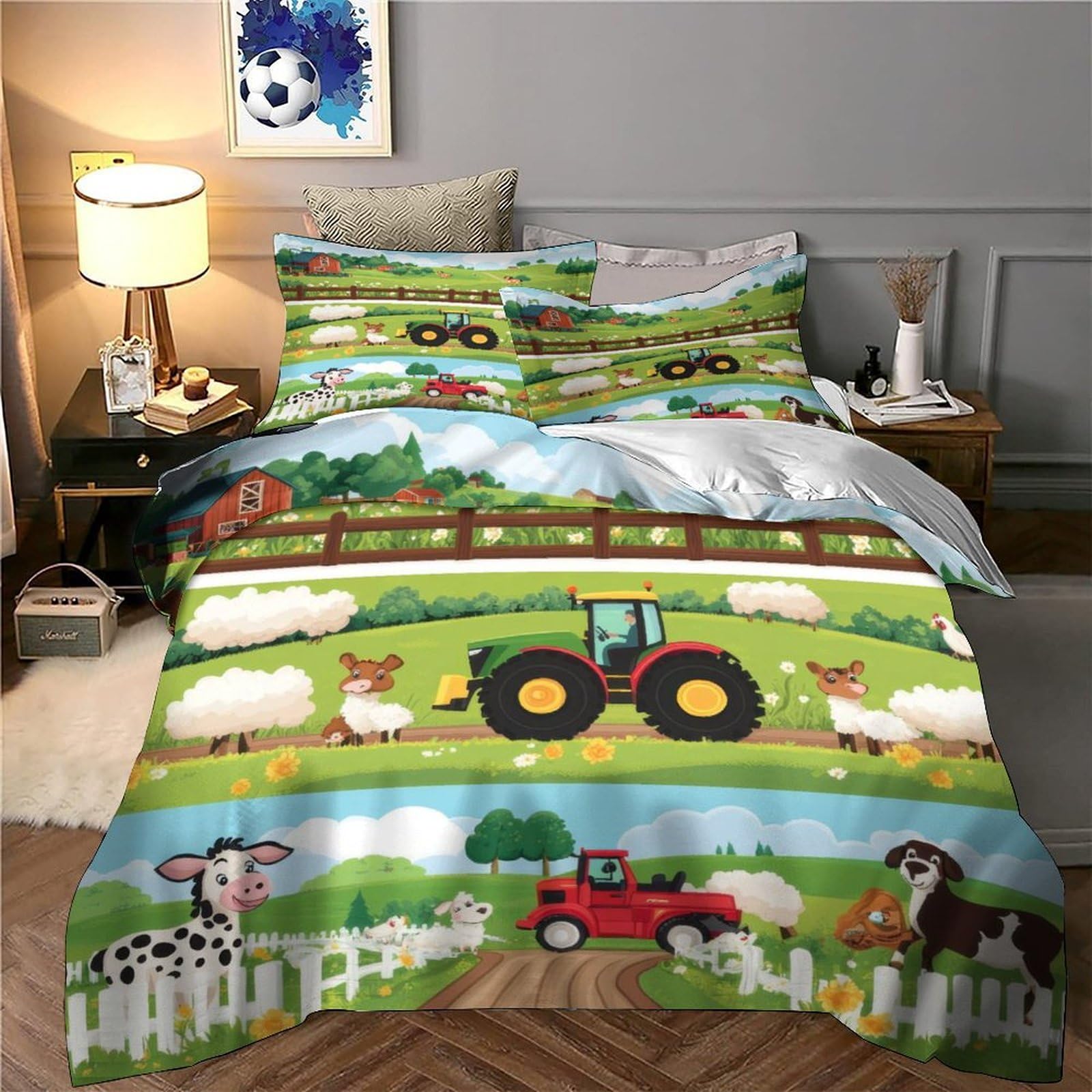 Bauernhof Tiere Traktor Bettwäsche Set Mikrofaser Kinder