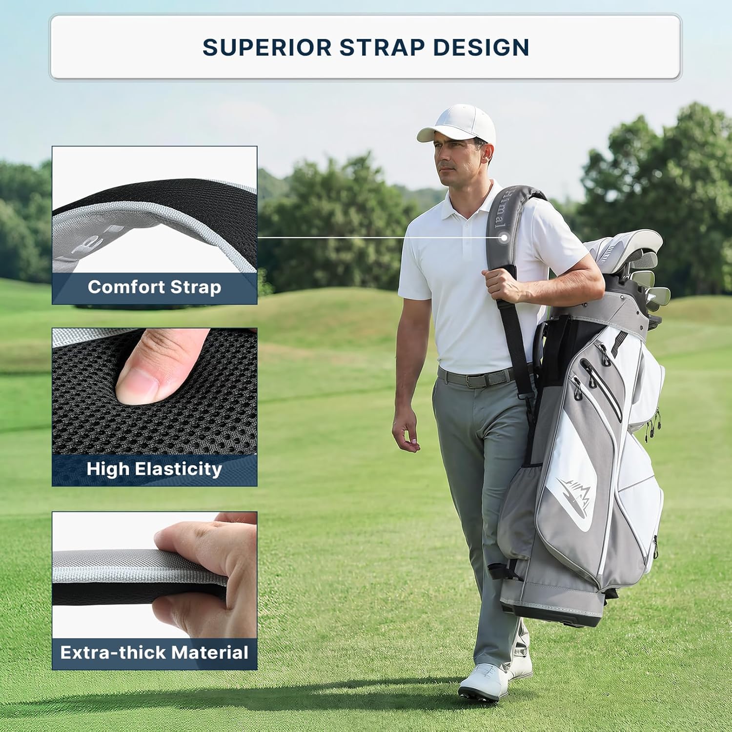 Golf Cart Bag 14 Way Organizer Divider Top with S&T-Lock - Waterproof Cart Bag with Insulated Cooler, Ample Storage, Anti-Vibration Design - Image 6