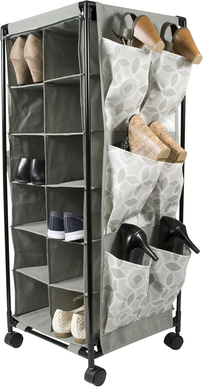 Raymond Waites Closet Organization Rolling Shoe Organizer