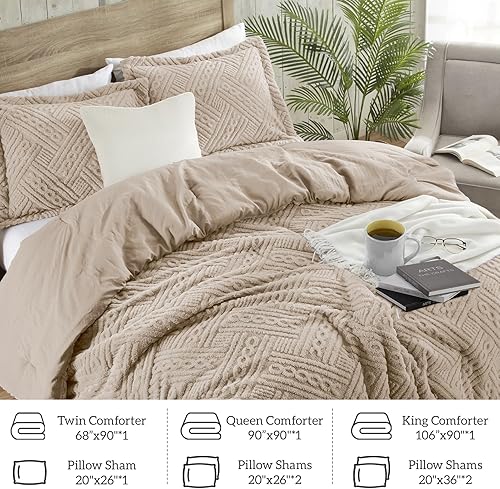 Miniatura 4 de Homelike Moment Juego de edredón de forro polar, 2 piezas, edredón suave y esponjoso, tamaño individual XL, grueso y cálido con funda para invierno,