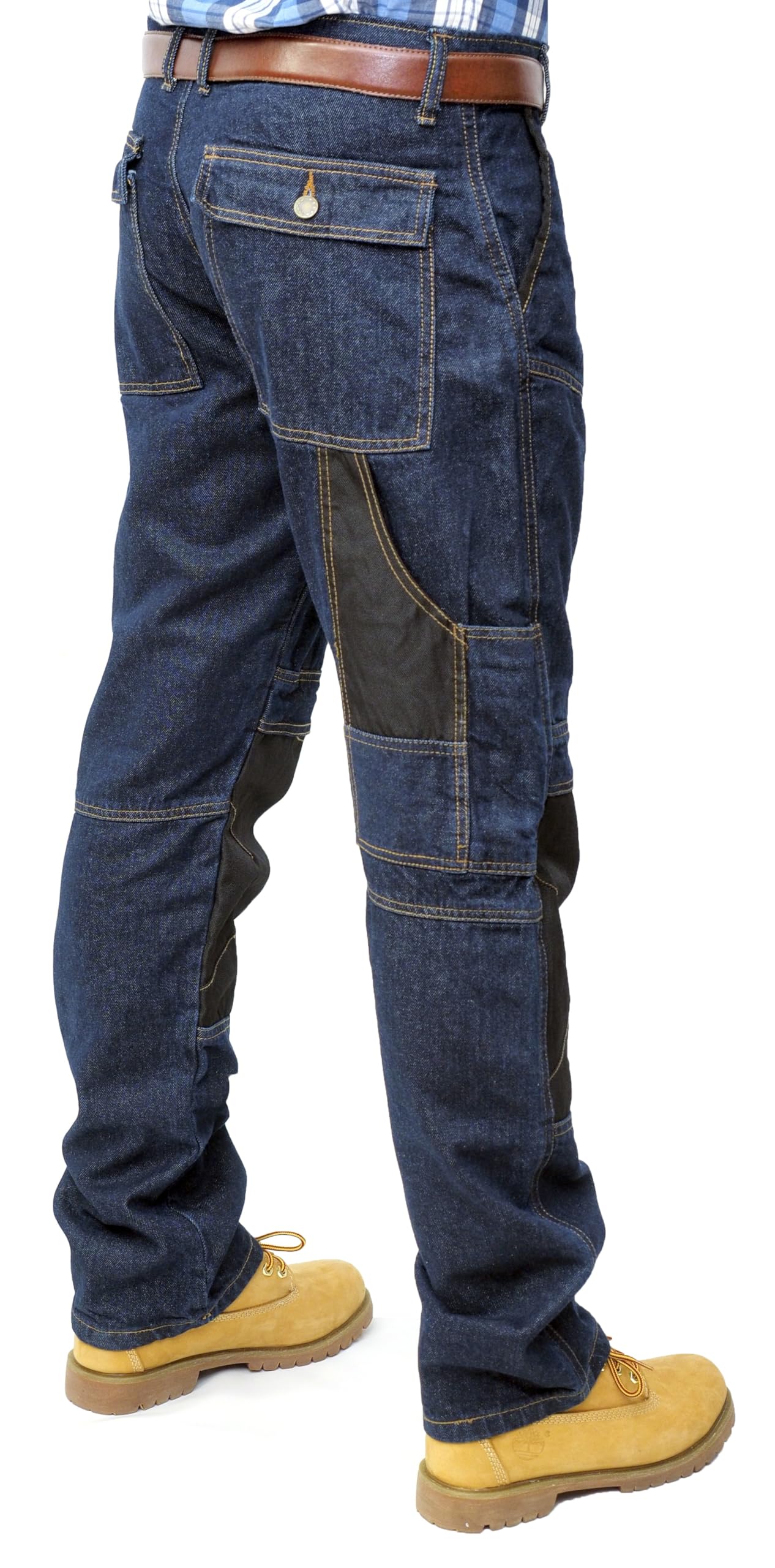Hommes Jeans de Travail pour Hommes Pantalons Multiples Poches Pantalons de Travail de Combat de sécurité des constructeurs