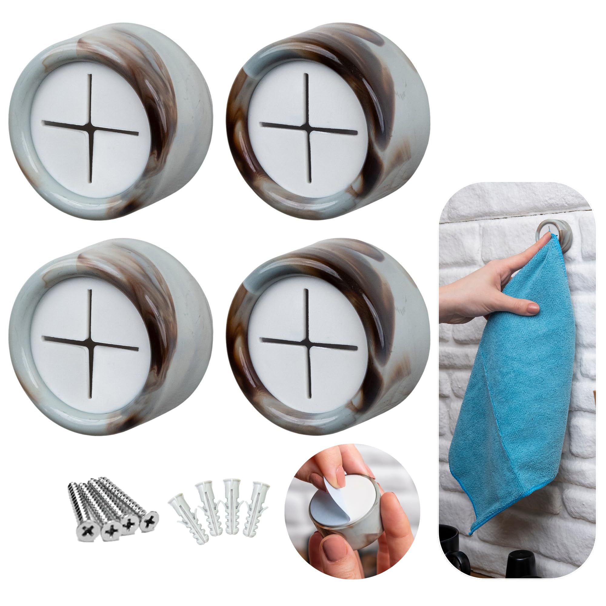 HEFA Towel Hooks - 4 Pack Kitchen Hooks -8