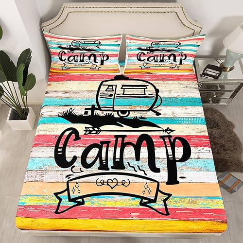 Miniatura 7 de Erosebridal Juego de cama de autobús escolar, sábana bajera con estampado de auto amarillo, sábanas de vehículos escolares de dibujos animados,