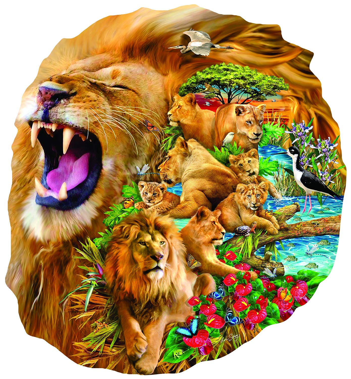 Shaped Puzzles 1000 Pieces SunsOut Lion Family 600Pc Jigsaw Puzzle