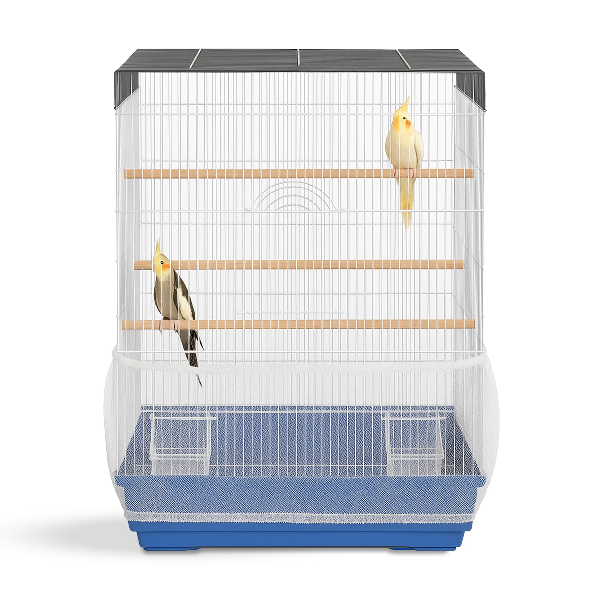 KNUTI Universal Bird Cage Seed Catcher Universal Mesh Skirt Cover Stretchy Small Animal Cages Cover Pet Removable Durable Protector (Seed Catcher)