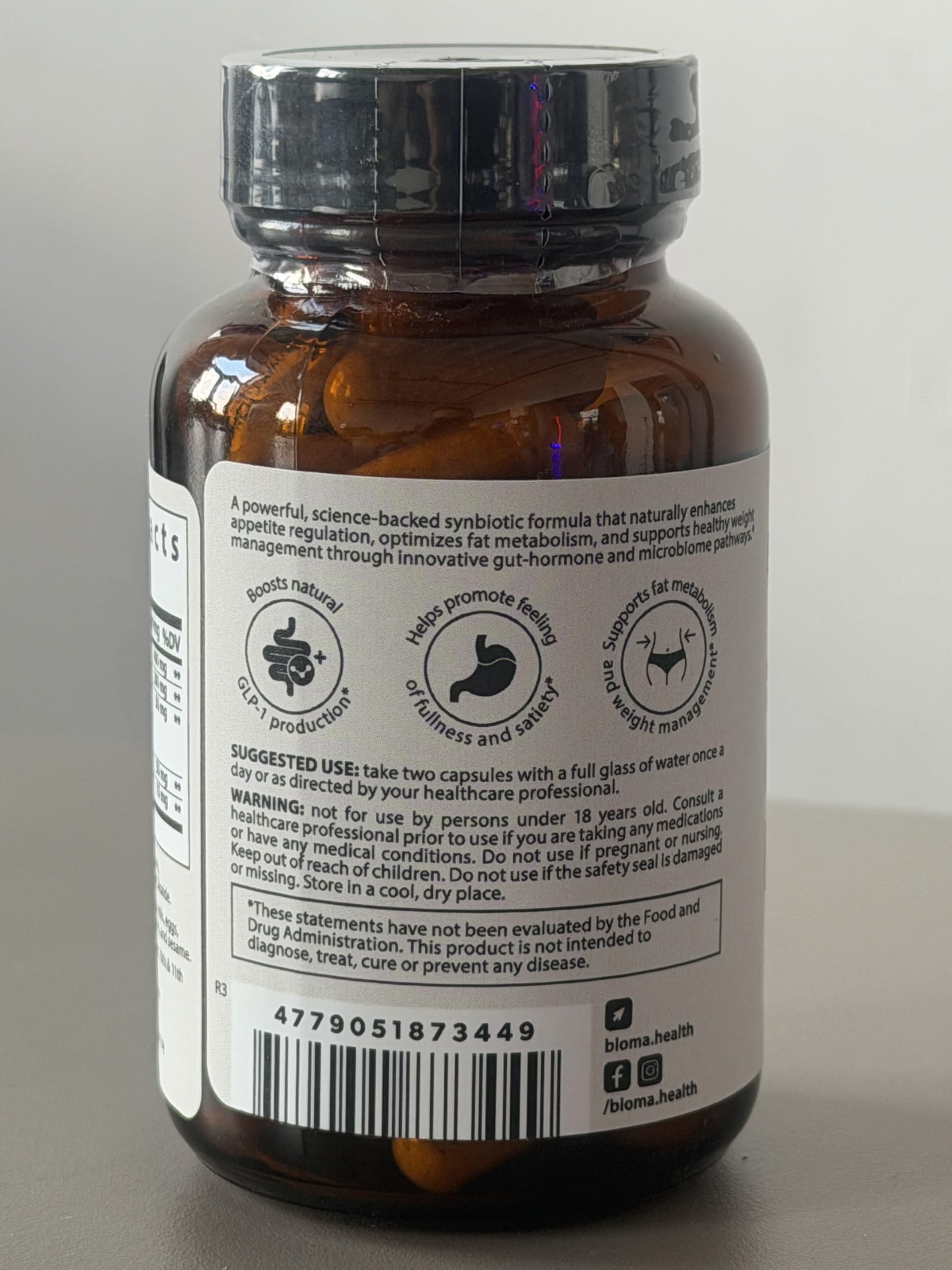 BIOMA GLP-1 Booster - Natural Appetite Control Supplement with Clinically Proven Probiotics, Prebiotics & Postbiotics - Support Weight Management & Satiety, (60 Capsules - 30 Day Supply) — Amazon image 6