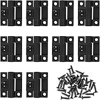 GTILE 10 Pack Adjustable Torque Hinges 43x36mm Black - Position Control Friction Hinges with Screws for Doors & Cabinets