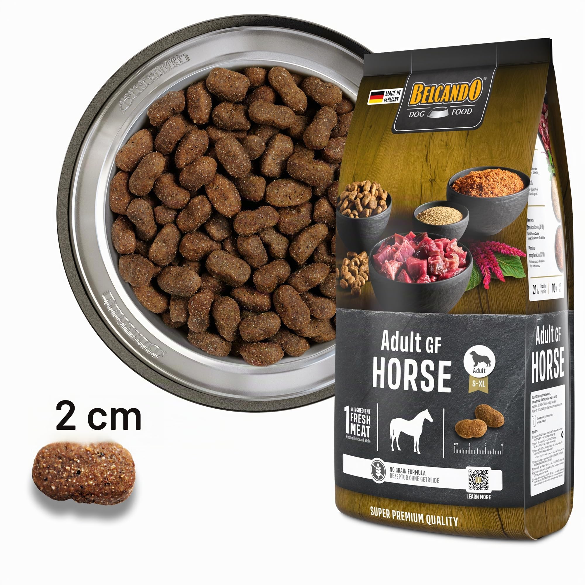 Belcando Adult GF Horse [12,5kg] Cibo per cani | Cibo secco senza cereali con cavallo | Alimento completo per cani adulti di tutte le razze di almeno 1 anno