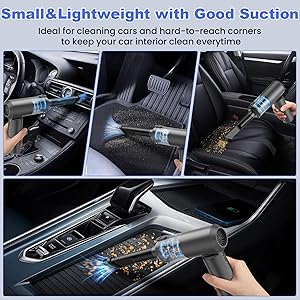 JYNSROU Car Vacuum Portable Cordless with 16000PA Ultra Suction 4-in-1 Foldable Air Duster & Brushless Motor Rechargeable Handheld Vacuum for Pet Hair, Car Seats, Home & Office Cleaning