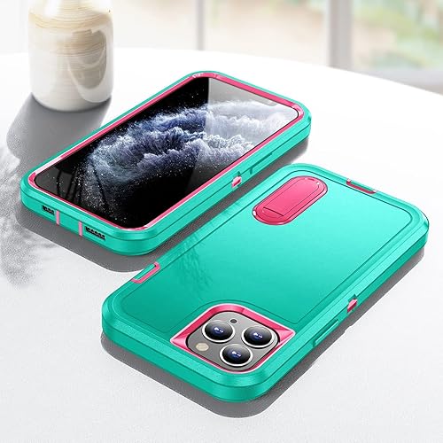 Miniatura 7 de PASNEW Funda de carga inalámbrica para iPhone 11 Pro con soporte, cubierta de enchufe de polvo de puerto de carga, funda militar resistente a prueba