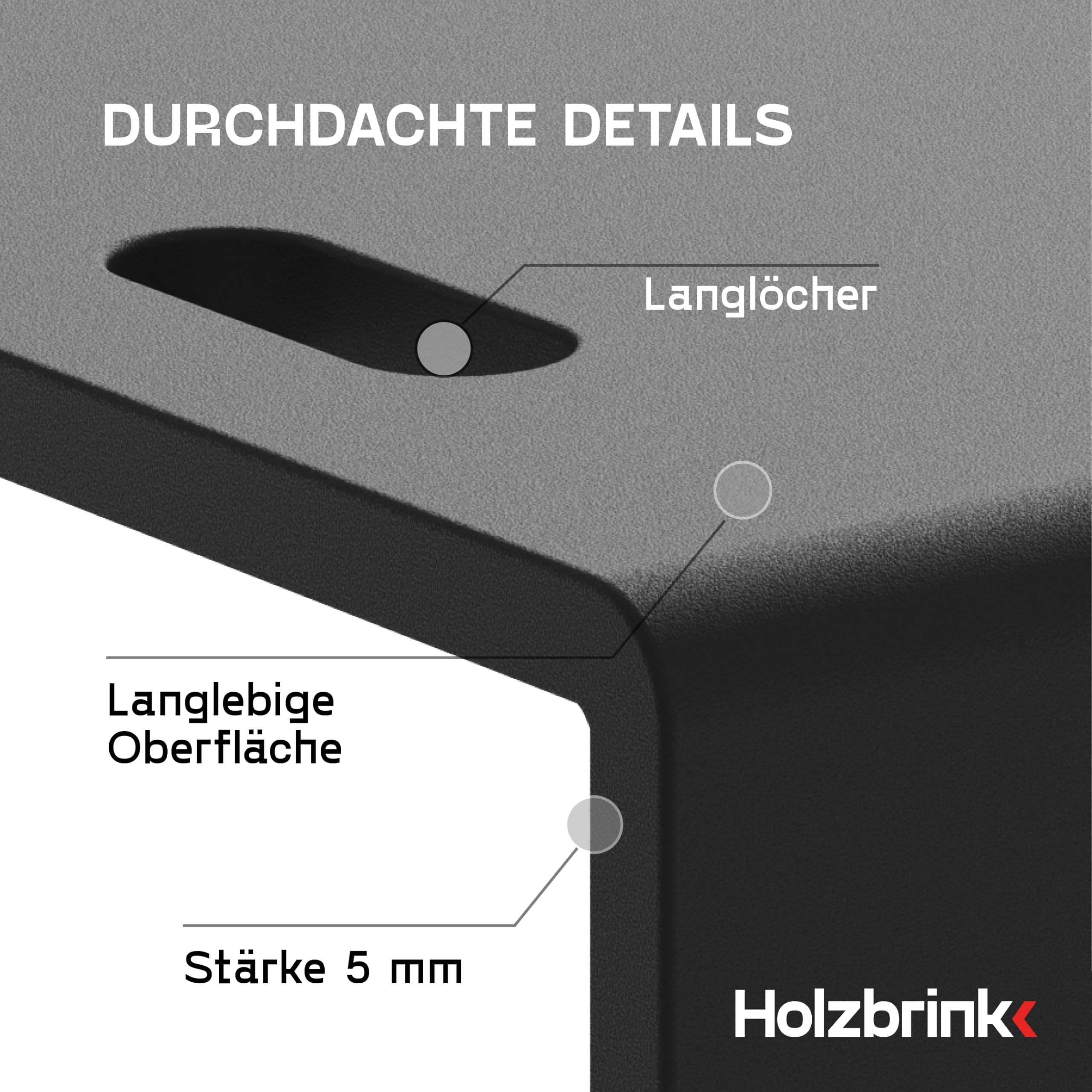 HOLZBRINK Tischbeine Metall Schwarz 1 Stück | Tischkufen/Tischgestell für Couchtisch, Esstisch, Schreibtisch, Sitzbank | Möbelfüße Size: 37x15cm