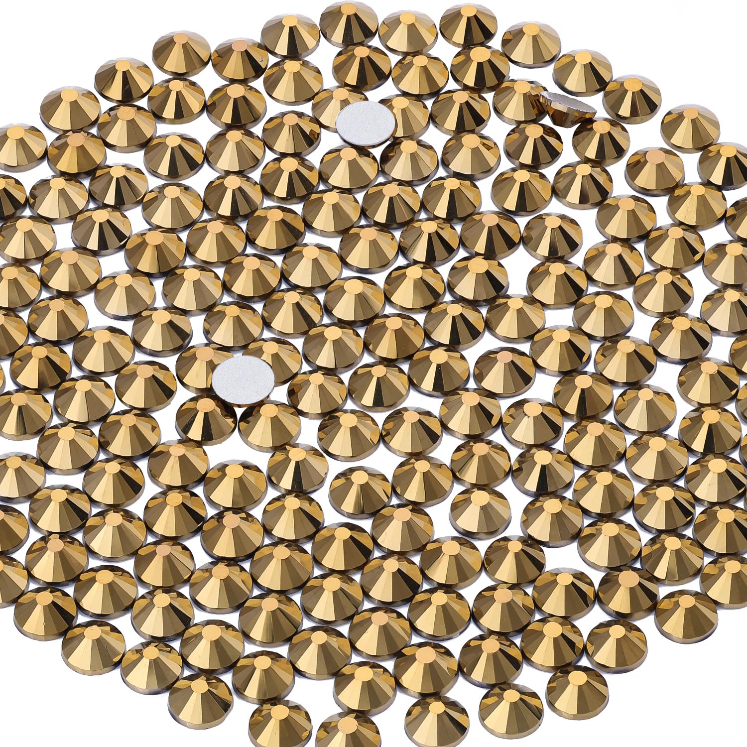 2000PCS SS16/4mm Crystal Rhinestones (Crystal Aurum), Bedazzling Flatback Glass Rhinestones for Crafting DIY Nail Art Makeup Decoration, Gems Diomand