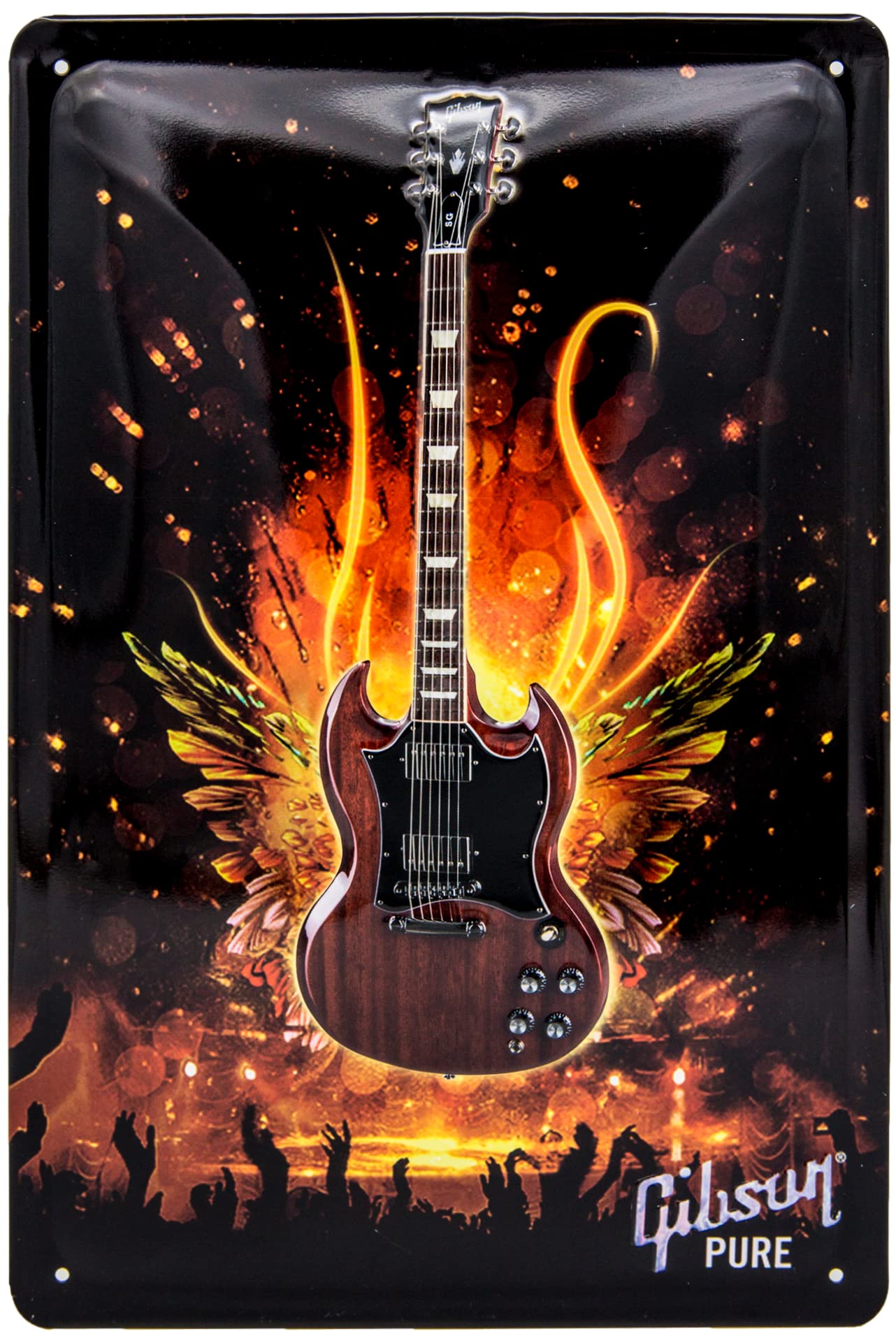 Targa in metallo vintage con chitarra country music per casa, caffetteria, ufficio, poster da parete in metallo, decorazione per garage, insegna grotta