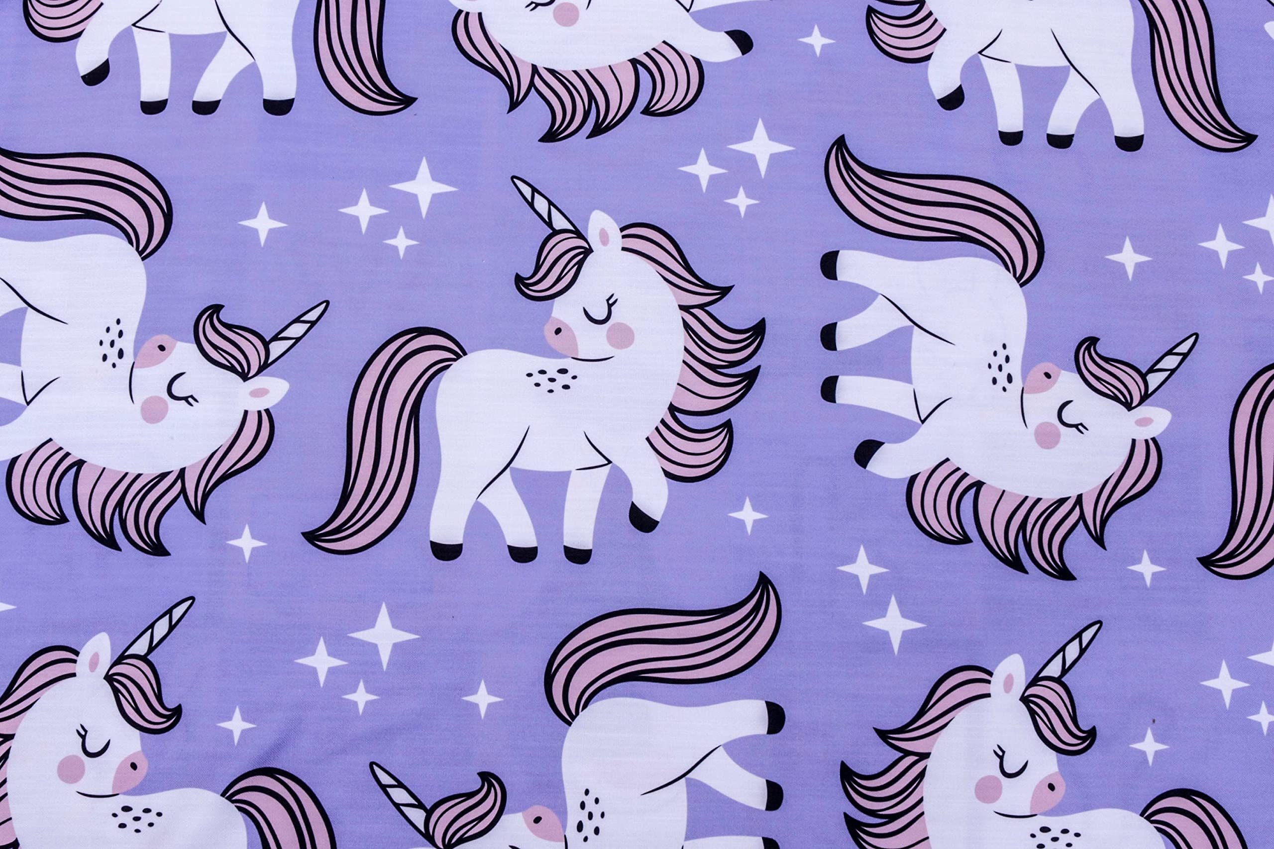 Tienda de tejidos directa Blanco, negro Algodón estampado Tela Por metro, 6 metros continuos 137 centímetros ancho Niños unicornio Abstracto Blanco Al por mayor Algodón Tapicería Tela para Cortinas