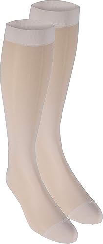 Vista 48 de Truform - Medias de compresión traslúcidas para mujer, hasta la rodillas, 15-20 mmHg, 20 denier, color piel, talla S Beige