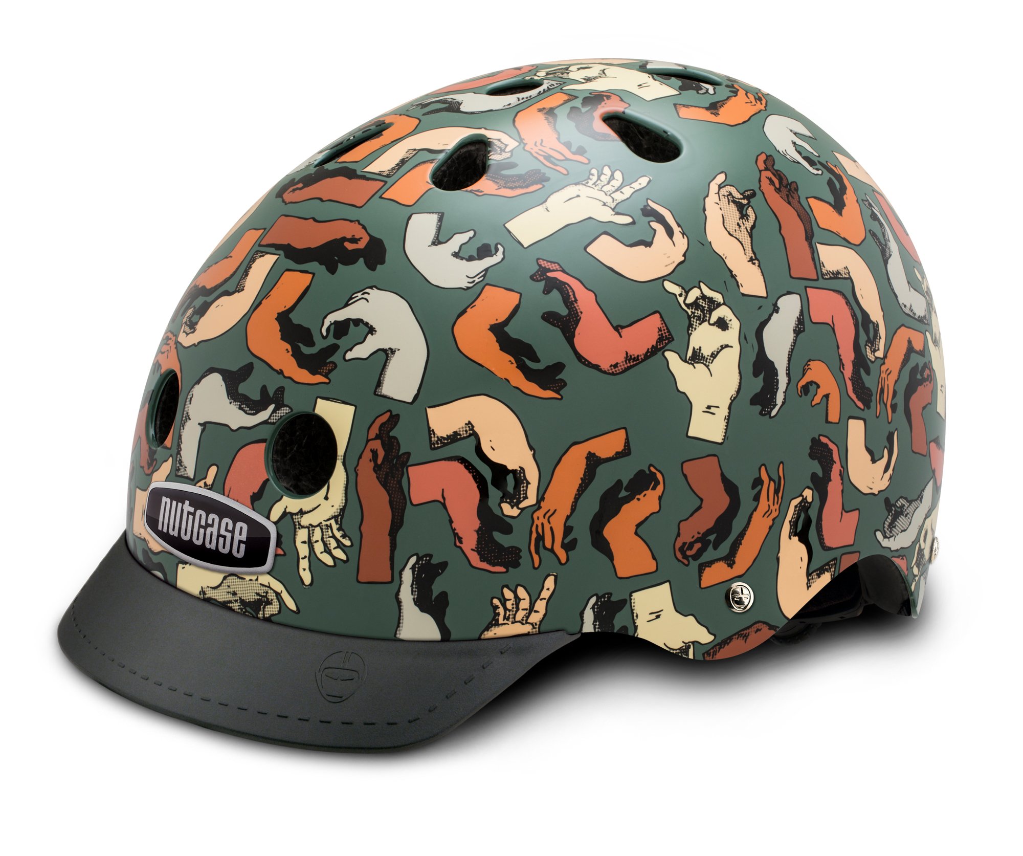Nutcase Artist Street-Small-Handy Medley Helm, Unisex, Erwachsene, Grün/Orange Sport & Freizeit