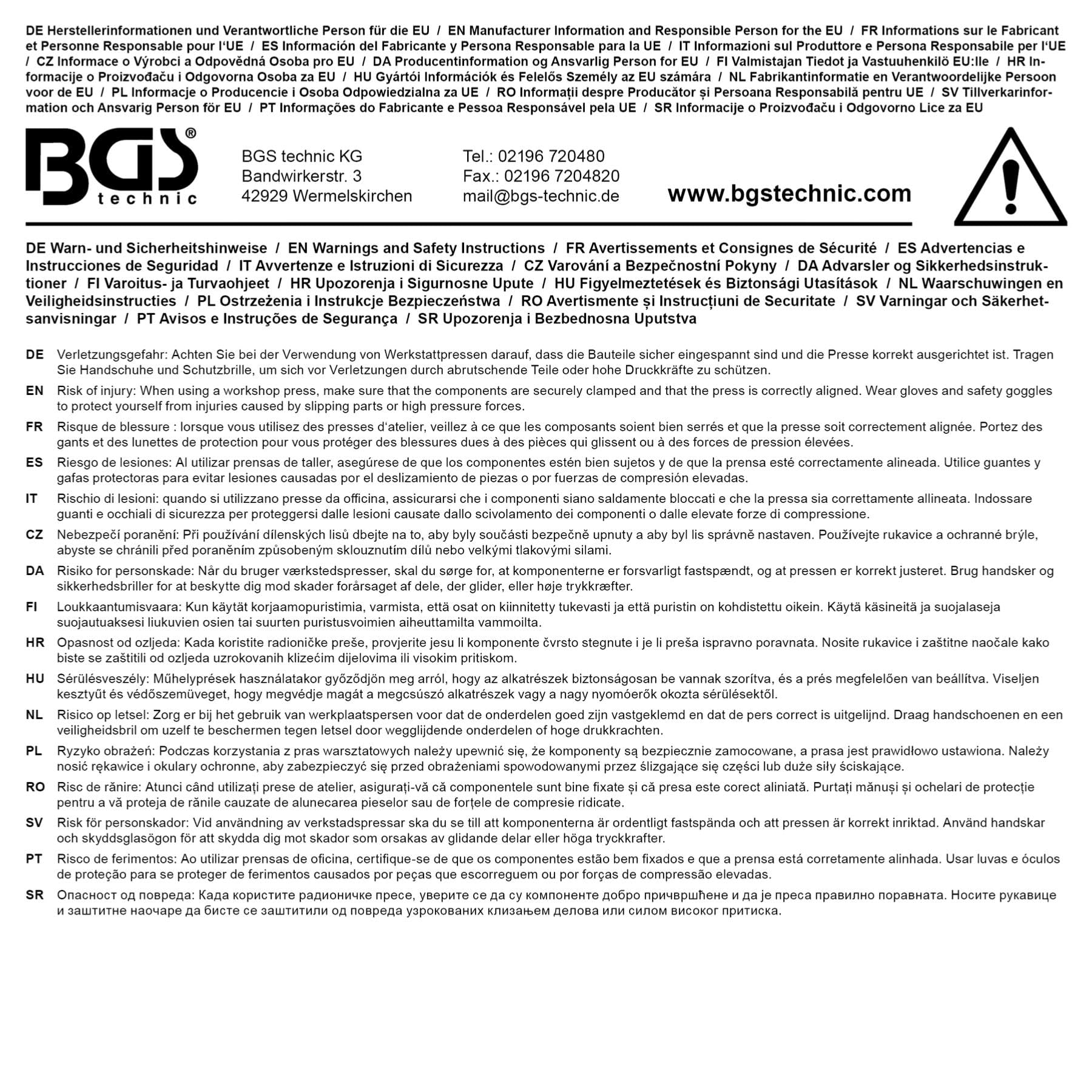PRESSA IDRAULICA PER LATELIER 10 TONNELLATE