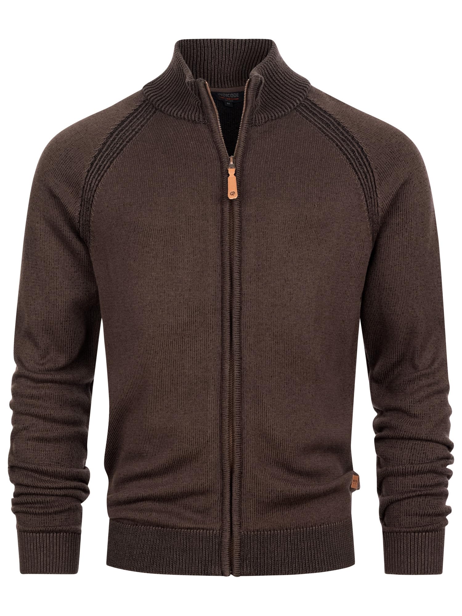 Indicode Herren INMassum Cardigan Strickjacke mit Stehkragen und Reißverschluss | Übergangsjacke aus Baumwollmix für Männer