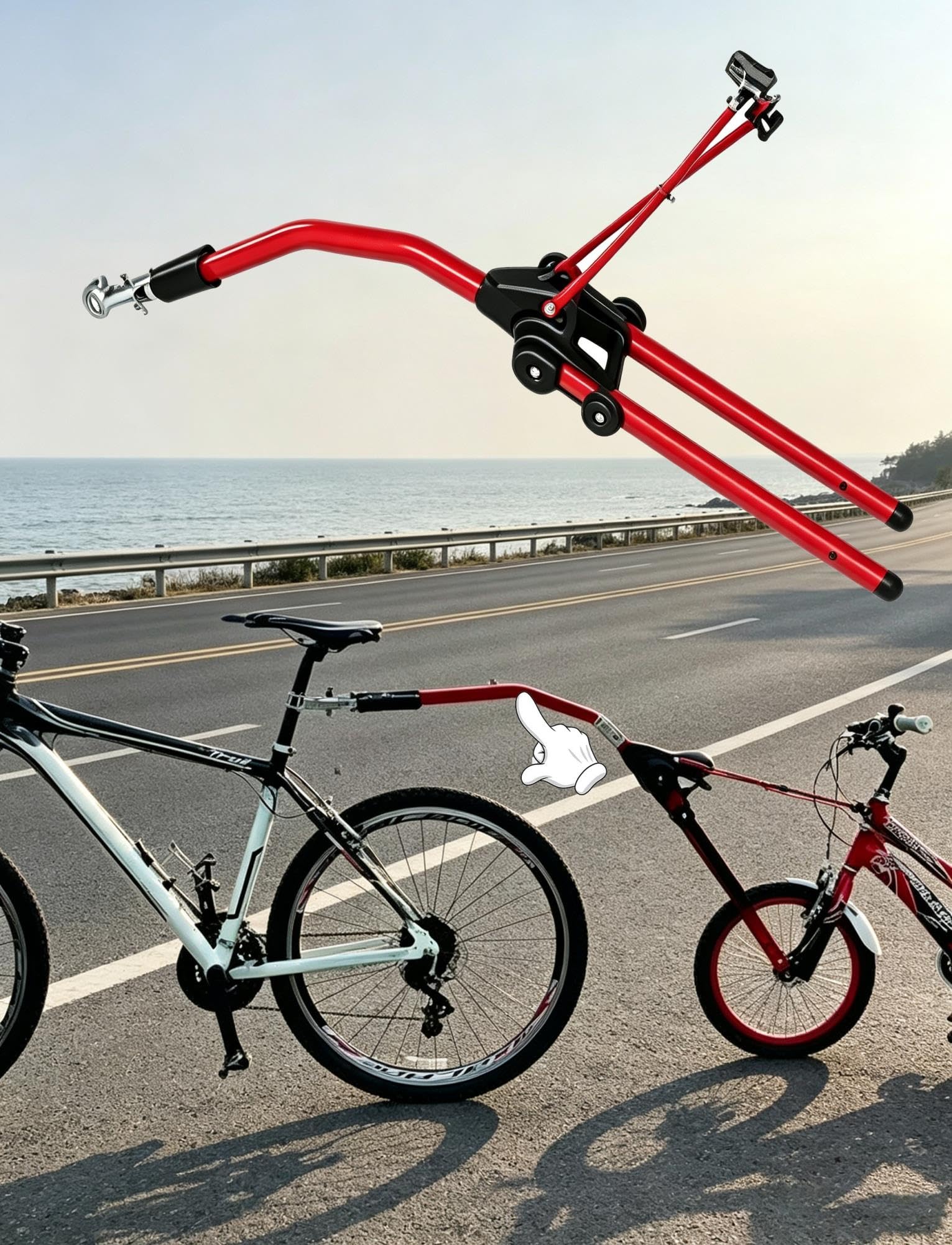 Genérico Barra Remolque Bicicleta Ajustable for Paseos Familiares