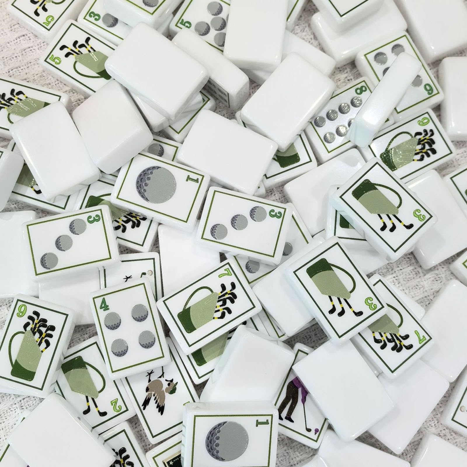 Set Mahjong americano acrilico rosa, set di tessere Mahjong americano | 160 tessere con jolly e lettere N/E/W/S for serate di giochi e decorazioni for la casa(White-gray)