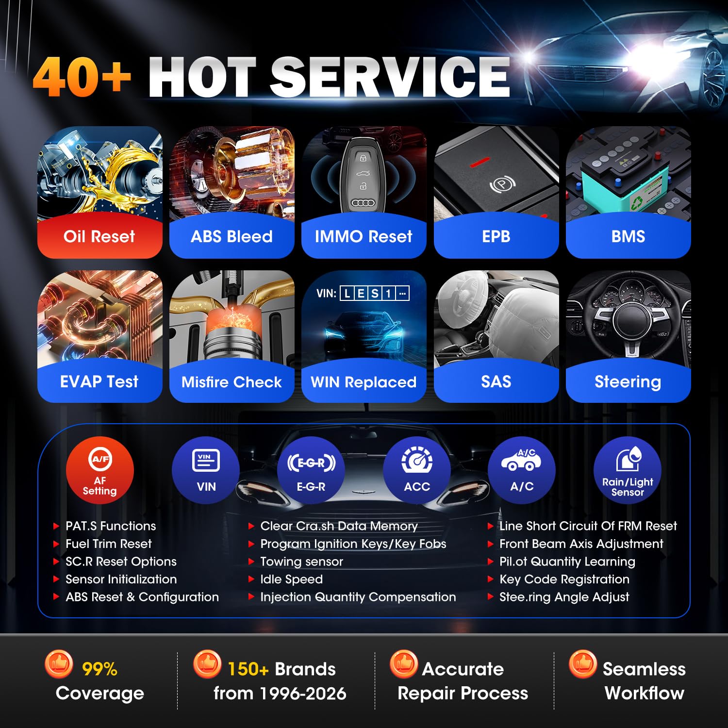 Autel MaxiCOM MK900BT OBD2 Auto Diagnostica: 2026 V2.0 Diagnosi Auto Bidirezionale, Ver Senza Fili di MK900 MK808S MK808BT PRO MX808S MK808Z, 40+ Servizi, 3K+ Test Attivi, DOIP CANFD, Tutti Sis, OS 11