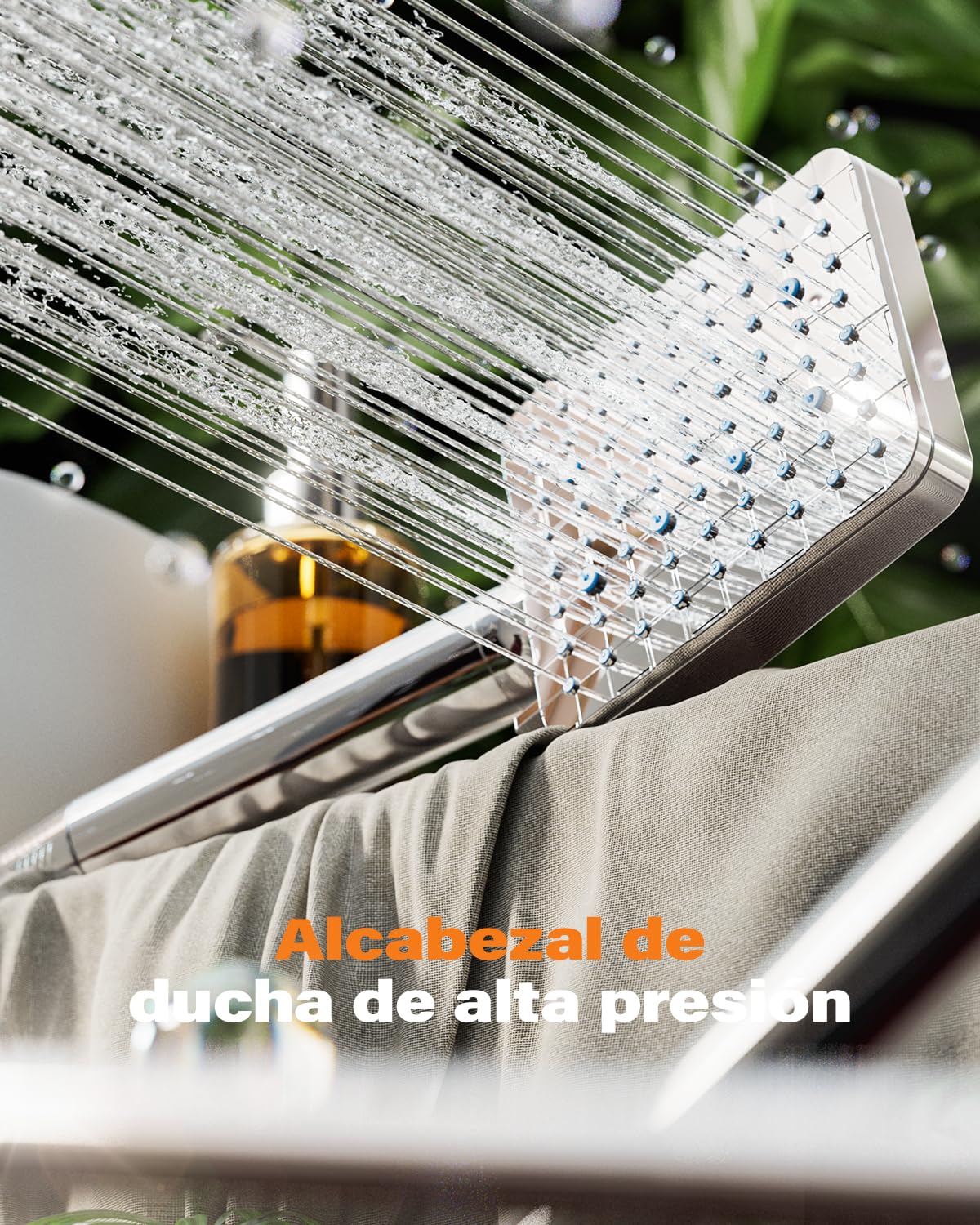 Cobbe Cabezal de ducha Cobbe con filtro, ducha de mano de alta presión con filtración de 20 capas, manguera de 1,5 m, 6 modos de rociado, cabezal de ducha cuadrado ahorrador de agua, cromado